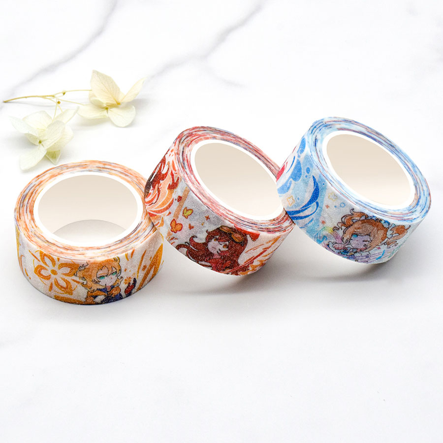 Floral Tape Flash Film Fashion Design Foil Washi Masking Tapes