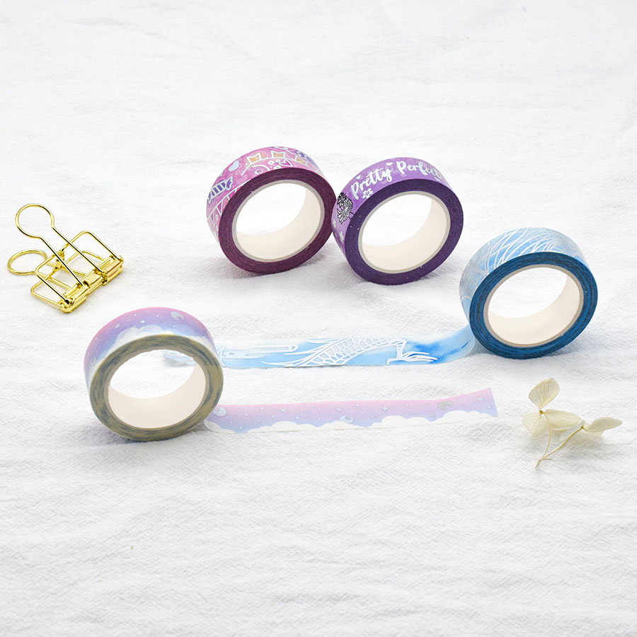 Free Sample Masking Tape Galaxy for Teenages Diy Gold Foil Custom Washi T